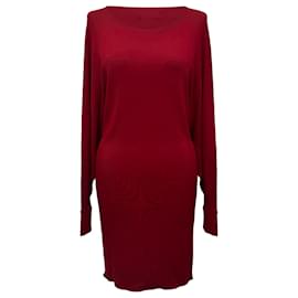 Vestido corto de manga larga Lanvin en viscosa color burdeos