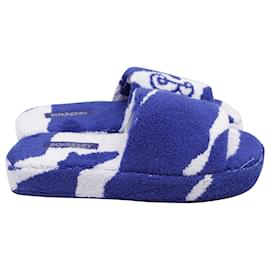 Pantofole Snug in spugna Burberry in cotone blu