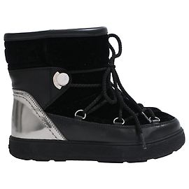 Stivali da neve Moncler Stephanie in pelle nera