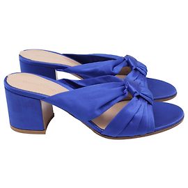 Mule Gianvito Rossi Twist Knot in raso blu