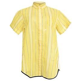 Camisa Sacai de rayas de corte holgado en poliéster amarillo