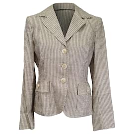 Blazer a rayas Max Mara en algodón beige