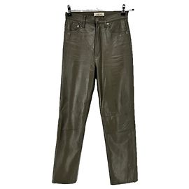 Agolde Pantalones de cuero caqui