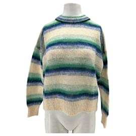 Gestrickter Pullover in Creme und Blau gestreift - Isabel Marant Etoile