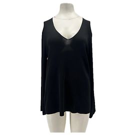 Autre Marque LOULOU DE SAISON Schwarzes V-Ausschnitt Top aus Viskose