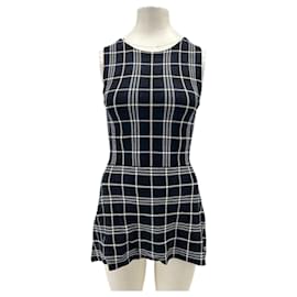 Langes Tartan-Top in Marineblau und Weiß - Theory