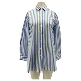 Blue and white striped shirt, embroidery - Autre Marque