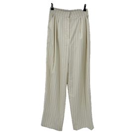 Autre Marque Ecru striped trousers