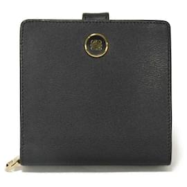Cartera Bi-Fold Loewe en cuero negro