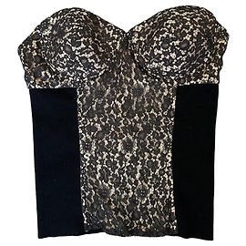 Sportmax Defilé Schwarzes Spitzen-Bustier-Corsagen-Top