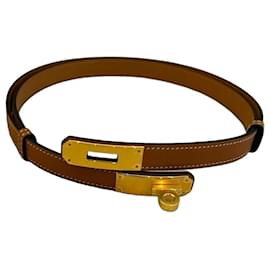 Hermès Kelly 18 Double Tour Gürtel Gold Epsom Leder