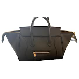 Céline Celine Nano Luggage Borsa in pelle nera