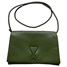 AMI Paris De Coeur Borsa Portafoglio con Catena - Pelle Verde