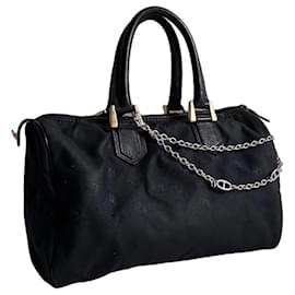 Dior Borsa Bowling in Tela Monogrammata Nera