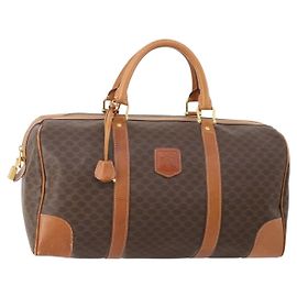 Céline Borsa Boston CELINE in tela Macadam e pelle PVC marrone con dettagli dorati Autentica 183196A