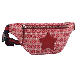 Marsupio GUCCI Sherry Line per bambini in tela Navy Red 502095 Auth ka4751M