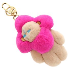 LOUIS VUITTON Charm per Borsa Vivienne Vison in Pelliccia Beige Pink M00870 LV Auth 184237SM