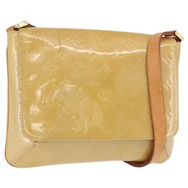 LOUIS VUITTON Monogram Vernis Thompson Street Bag Beige M91301 LV Auth 184873A