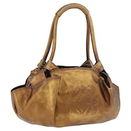 Borsa LOEWE Anagram in pelle Bronzo Oro Auth bs35497