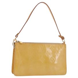 LOUIS VUITTON Monogram Vernis Lexington Pouch Beige M91010 LV Auth 184874
