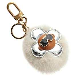 LOUIS VUITTON Porte Cles Snow Vivienne Charm Fur White Gold M00554 Auth 184274SM - Louis Vuitton