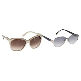 Chloe Saint Laurent Sonnenbrille aus Kunststoff 2 Set Blue Ivory Auth BA13444 - Chloé