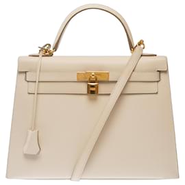 Hermès HERMES Kelly 32 Tasche aus weißem Leder - 103658