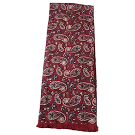 Sciarpa in lana e seta motivo paisley - Bordeaux - Autre Marque