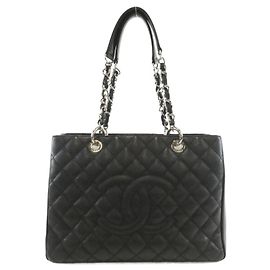 Borsa a tracolla Chanel 50995 in pelle di vitello granulata nera