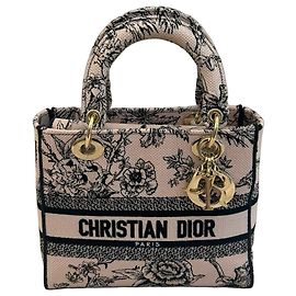 Christian Dior Lady D-Lite Mini Toile de Jouy Rosa Schwarz