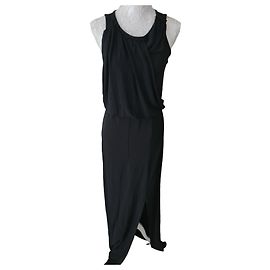 Autre Marque PBO Philosophy Blue Original schwarzes langes Viskosekleid