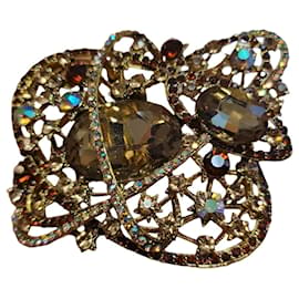 Spilla Farfalla Vintage con Strass