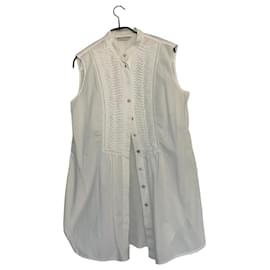 Autre Marque Max Volmory blusa blanca sin mangas de algodón