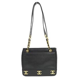 Bolsa de ombro Chanel em couro de vitelo granulado