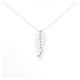 Collar de pluma de diamantes y oro blanco Au750 - Autre Marque