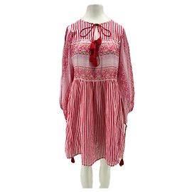 Vestido de algodón rosa y rojo Antik Batik