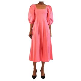Staud Abito midi in lino Pink Swells - taglia UK 6