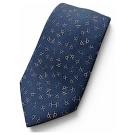 Hermès Seidenkrawatte Blau
