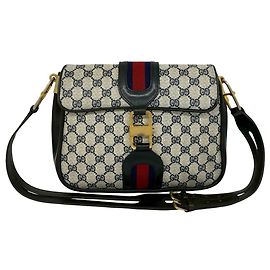Borsa in pelle GUCCI Vintage Old Sherry Line motivo logo GG