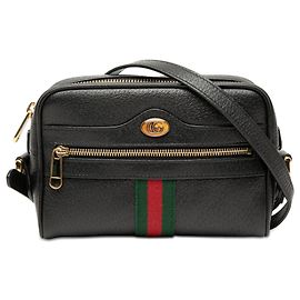 Gucci Black Mini Calfskin Web Ophidia Crossbody