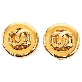 Chanel Gold CC vergoldete Clip-Ohrringe