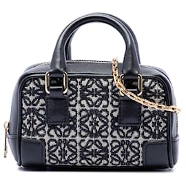 LOEWE Borsa Amazona in tela Anagram Nano nera