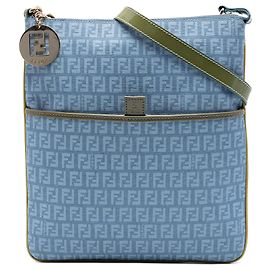 Fendi Borsa a tracolla Forever in tela rivestita Zucchino blu