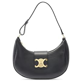 Céline Borsa a tracolla Celine Triomphe Ava in pelle di vitello nera, taglia Medium