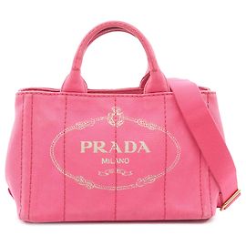 Tote in canapa rosa Prada