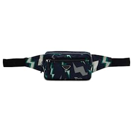 Borsa a tracolla Prada Blue Universal Studios Tessuto Frankenstein Thunder