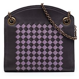 Portafoglio con catena in nappa intrecciato grigio Bottega Veneta