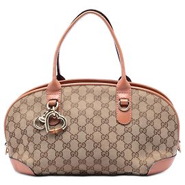 Borsa Gucci Beige GG Canvas Heart Bit