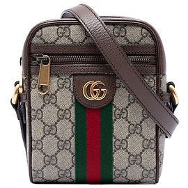 Gucci Beige Mini GG Supreme Web Ophidia Crossbody