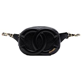 Borsa a tracolla Chanel Black CC in agnello trapuntato Coco Midnight